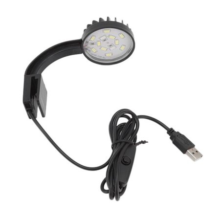 LED Akvarie Clip Lampe 5W Sort Multifunktion Høj Lysstyrke Energibesparende Fuld Spektrum