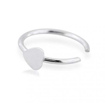 8 mm Hjärtformad piercing ring i 925 Sterling Silver