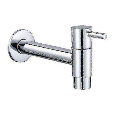 Seinään asennettava messinkinen kylmävesihana pesualtaalle, pesukoneelle ja moppialtaalle - Kromiviimeistely [DB]