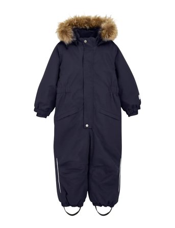 Minymo Snow Suit W. Fur - Navy - 104
