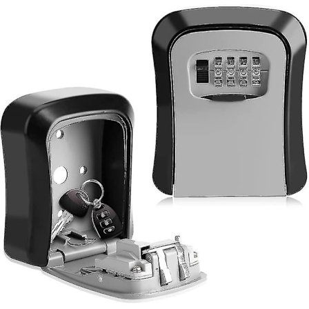 Key Lock Box 4 Digit Combination Wall Mount Key Safe Security Storage Box For Sharing Keys Securely Indoor And Outdoor