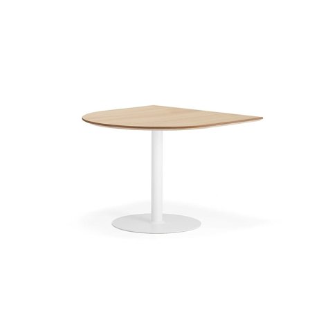 Bord METRIC, halvoval, 1000x1000x720 mm, vit/ek