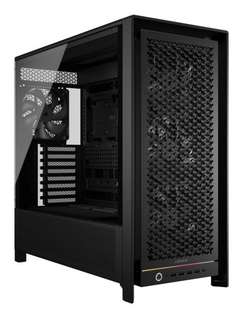 Corsair FRAME 5000D RS Mid Tower (sort) 3x RS 140 fans, Mini-ITX, Micro-ATX, ATX, E-ATX (305mm x 277mm), Tempered Glass