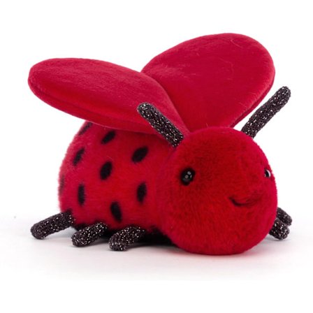 Jellycat Loulou Love Bug Plysdyr, 12,7 cm - Insekt & Bug Plyslegetøj - Klassisk børnegave - Valentinsdagsgave