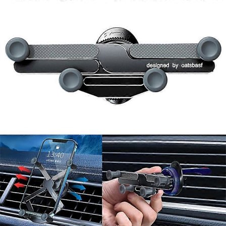 OATSBASF x03 Mini Foldbar Biltelefonholder Automatisk Låsning Gravity Telefonbeslag (FMY)