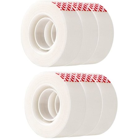 6-pack Matt Tejp, Designad för Reparation, Tejp Refills, Genomskinlig, 1,9 cm x 25,4 m