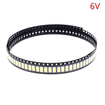 100 stk. 3030 SMD LED-perler 1W 3V/6V/9V Koldt hvidt lys til TV L Hvid 6V