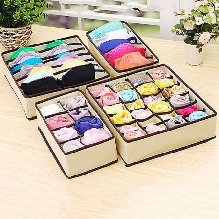 4-i-1 Foldbar Undertøj, Slips, Halstørklæder og Sokker Organizer