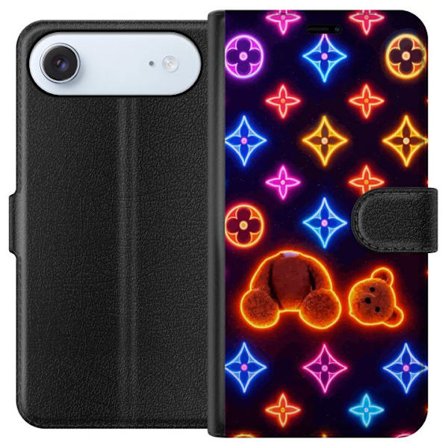 Yhteensopiva Lompakkokotelo Apple Apple iPhone 17 Air Neonvärisellä ylellisellä kuviolla, jossa hehkuvia nalleja pop-taide-esteetiikassa