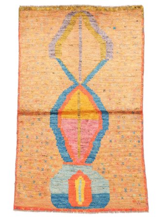 Hand Knotted Moroccan Berber - Afghanistan 91X149 Wool Rug Orange/Brown Small