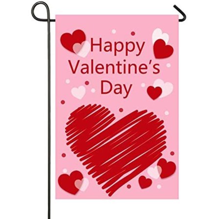 2-pack 30x45cm Glad Alla hjärtans dag trädgårdsflagga, dubbelsidig, Alla hjärtans dag-dekorationer för trädgård, Alla hjärtans dag-festtillbehör
