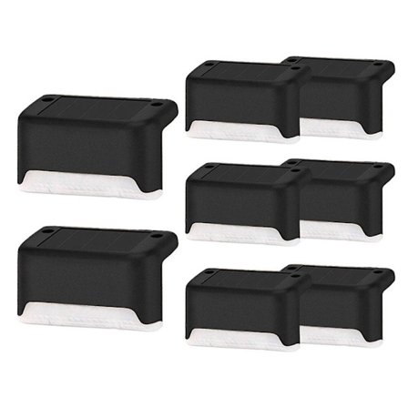 8 stk. Vanntett solcelle dekklys utendørs hagedekorasjon utendørs trinnlys hage stolpe gjer LED varm lampe