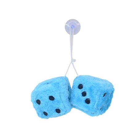 2 stk Hengende Terninger for Bil, Plysj Bilpynt med Prikker og Sugeskoppendler for Bilglass, Kjøleskap