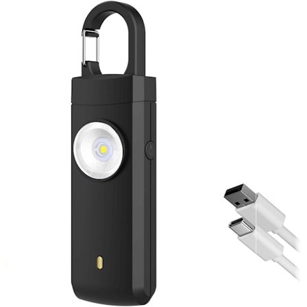 Personlig alarm - 130dB høy alarm - Nøkkelringdesign - Bærbar med LED-lommelykt - Egnet for kvinner, døtre, studenter, tenåringer