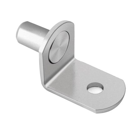 1/4 tommer hyldetappe, 100 stk. beslagstøttepinde L-formede holdere til skabe, hylder, garderobe, nikkel