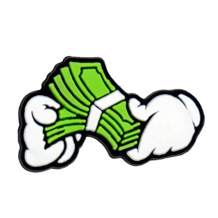 1 stk PVC Katte Charms til Clog Spænde Dollar Blad Sko Dekorationer Klips Tilbehør til Mænd Børn Favoritgaver Passer Armbånd Gave 242-07