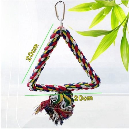 Papegøjelegetøj Fuglelegetøj Trekant Fuglerope Gyngepind