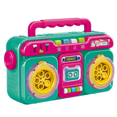 Boblemaskine med lys & musik Vintage båndoptager formet bobleblæser [DmS]