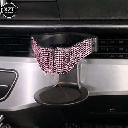 Universal Diamond Crystal Bilkopphållare Multifunktionell Bil Luftutsläpp Klämma Askkopp Papperskorg Vattenkokare Fäste Bil Dekoration| |