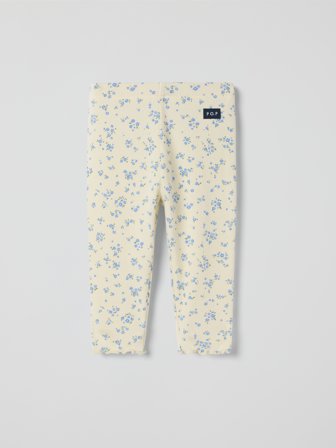 Polarn O. Pyret Ribbade leggings blommiga - 80 - barnkläder - yellow