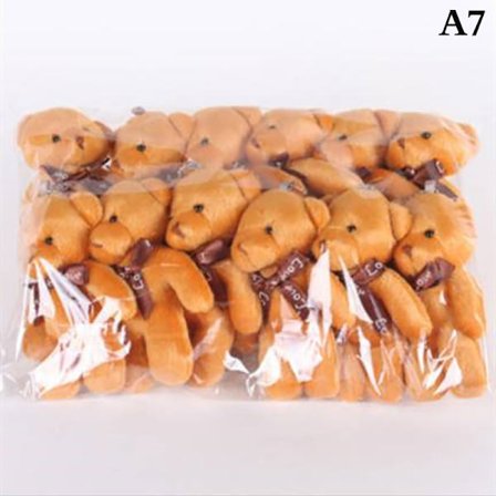 12 stk/lott myke utstoppede bjørne plysjleker minibamsedukker