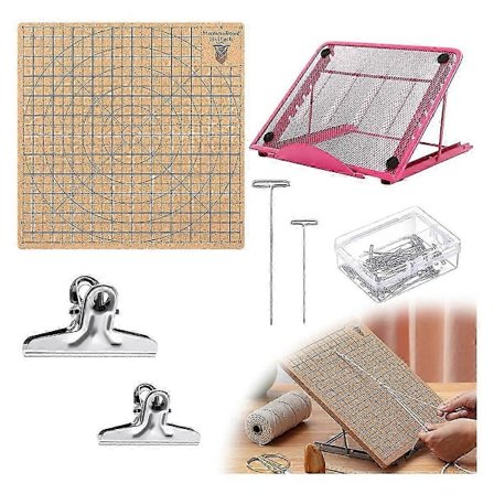 Macrame Bræt Sæt med T-Nål Clip, Forsyninger Strikke Håndværk Hjælper, Macrame og Knude Bræt, M