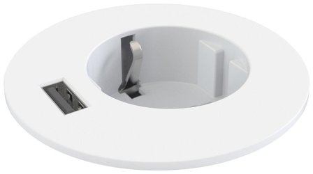 Kondator Powerdot Midi PM61 Bordsuttag Schuko + USB/A Vit, Strömbrytare & vägguttag