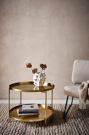 Jotex - Beistelltisch/serviertisch Ø 63 Cm Messing - DAVIS - Kaufe Beistell- und Ablagetische bei Jotex