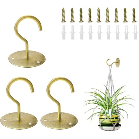 Paketti Kattoon Ripustettavia Ruukkuja Varten, Metalliset Seinäkiinnikkeet Ruuveilla ja Ankkureilla Ripustettavien Kasvikorien, Lyhtyjen, 