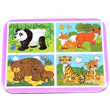 4-in-1 lasten palapeli (9, 12, 15, 20 palaa) palapeli säilytyslaatikolla 3-vuotiaille ja sitä vanhemmille lapsille