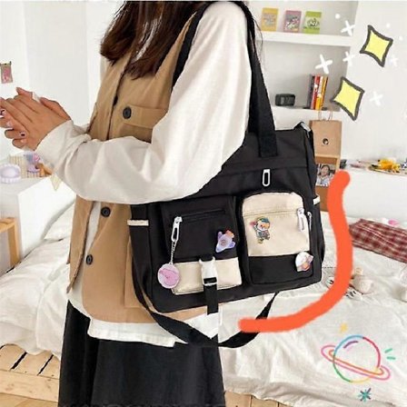Vanntett Canvas Dame Håndvesker Skulderveske Nylon Dame Messenger Bag Oxford Crossbody Vesker Tote Bokvesker for Jenter Skolesekker