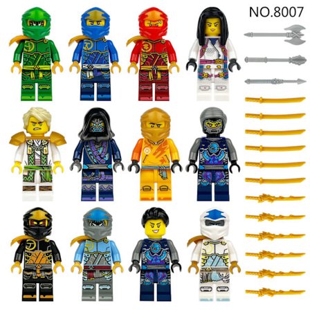 12-delt Phantom Ninja karakter serie mini byggeklods dukkesæt, børnegave.