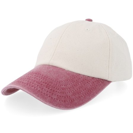 Beechfield - Noir unconstructed Casquette - B673 Natural/Vintage Red Dad Cap @ Hatstore