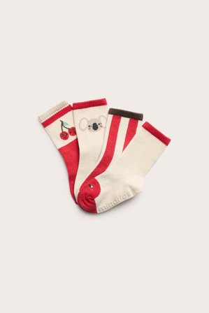 Kappahl | 4-pk. mønstrede sokker Rød 31/33 | Rød