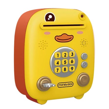 Mini Sparegris Sangende Elektronisk Sparegris Pengeopbevaringsboks Med Fingeraftrykspassord Ansigtsgenkendelse Lys Musik Til Børn Drenge Piger