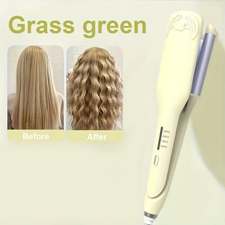 Locktång Hårkrimpare Vågtång, Vågig Locktång med Hårkrimpare, Djup Vågig Hårlockare med 2 Cylindrar för Kvinnor, lämplig för breda vågor