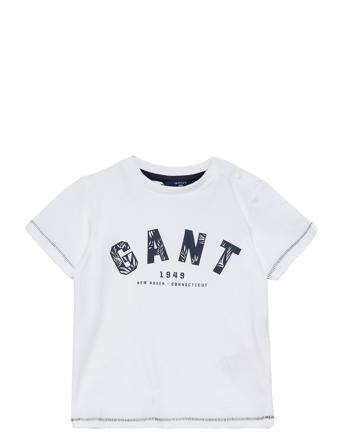 O. Boy Gant Leaves Logo Ss T-Shirt White GANT