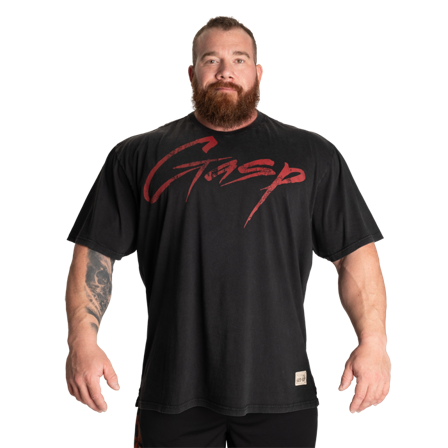 GASP Vintage Original T-shirt Tvättad Svart Röd