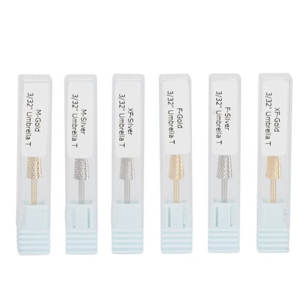 6 stk. negleborebits i wolframstål, professionel manicurepoleringsslibehoved