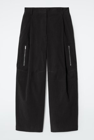 COS Femme Pantalon Cargo Barrel Workwear in Noir