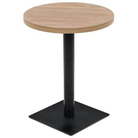 Vidaxl Bistrobord Mdf Och Stål Rund 60x75 Cm Ekfärgad Beige