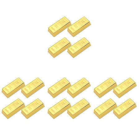 20 stk Kreative ABS Material Guldbarrer Simuleringsrekvisitter Fest Aktivitetsrekvisitter 16 stk 6X2.8X1.7CM 16 pcs 6X2.8X1.7CM