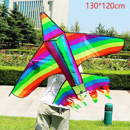 Sarjakuva Lasten leija Sininen Punainen Fighter Rainbow Plane Suuri leija