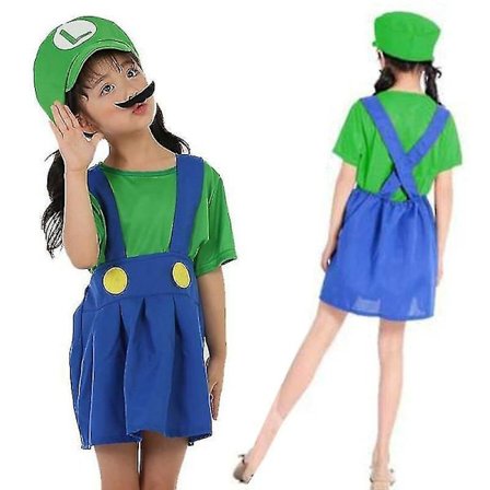Super Mario uigi Bros Cosplay Fancy Dress Outfit Kostym