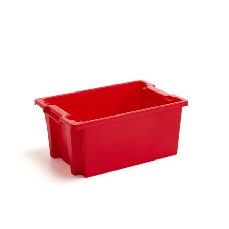 Plastic box SPENCE, stackable, 600x400x270 mm, 45 L, red