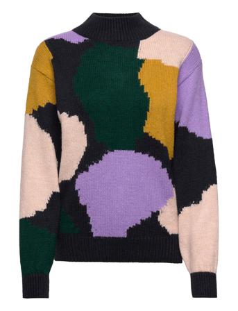 Multicolour Jacquard High Neck Knitted Jumper Turtleneck Rullekravetrøje Multi/mønstret Bobo Choses
