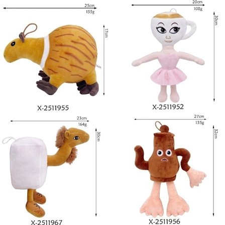 Ny italiensk Brainrot Plysch Tung Tung Tung Sahur Tralalelo Tralala stoppad kudde Shimpanzini Bananini Plyschleksak för barnpresenter