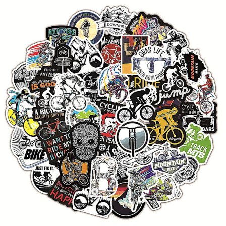 50 stk. Mountain Bike Graffiti-klistremerker Laptop Gitar Bagasje Skateboard Bil Vanntett Kul Klistremerke Dekal Leker for Barn