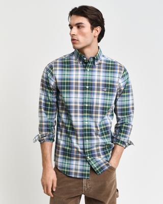 GANT - Tartan rutet poplin skjorte i regular fit - Herre - L