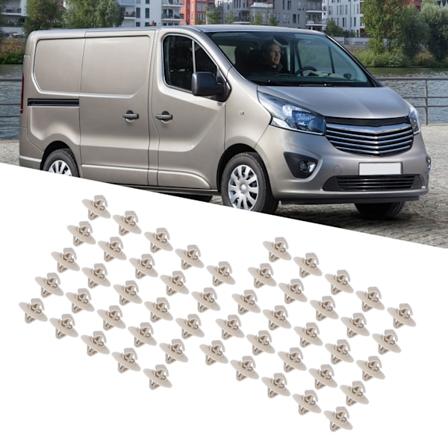 50 kpl Sivuoven Listan Kiinnitysklipsit Ulkoiset Kiinnikkeet Sarja 93160023 Vaihto Vauxhall Vivaro 2001 2014